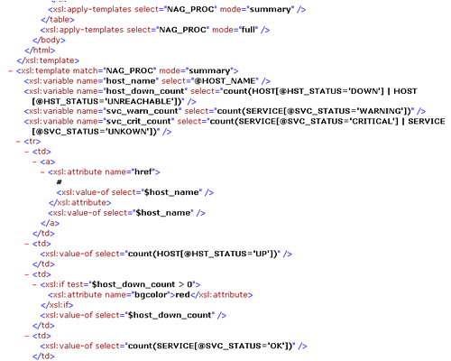 Nagios XML Engine sample XSLT file